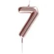 swieczka metaliczna cyfra 7 rozowe zloto santex 9 cm