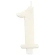 swieczka na tort 1 givi italia biala z brokatem 9 5 cm
