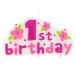 swieczka na tort 1st birthday rozowa 8 cm
