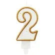 swieczka na tort 2 godan zlota z brokatem 9 cm