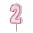swieczka na tort 2 unique rozowa