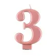 swieczka na tort 3 rozowe zloto godan
