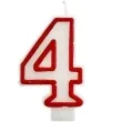 swieczka na tort 4 godan czerwony kontur 7 cm