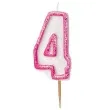 swieczka na tort 4 unique rozowa