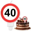 swieczka na tort 40 traffic birthday folat 6 cm