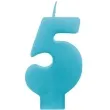 swieczka na tort 5 monte blekit 6 5 cm partydeco blekitna