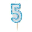 swieczka na tort 5 unique blekitna