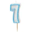 swieczka na tort 7 unique blekitna