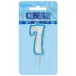 swieczka na tort 7 unique blekitna