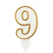 swieczka na tort 9 godan zlota z brokatem 9 cm