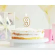 swieczka na tort 9 godan zlota z brokatem 9 cm