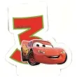 swieczka na tort cars neon cyfra 3 procos 6 cm