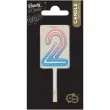 swieczka na tort cyferka 2 neon ombre godan