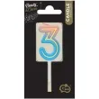 swieczka na tort cyferka 3 neon ombre godan