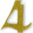 swieczka na tort cyferka 4 brokatowa zlota partypal