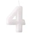 swieczka na tort cyferka 4 rozowy brokat biala amscan 6 5 cm