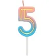 swieczka na tort cyferka 5 neon ombre godan