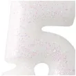 swieczka na tort cyferka 5 rozowy brokat biala amscan 6 5 cm