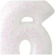 swieczka na tort cyferka 6 rozowy brokat biala amscan 6 5 cm