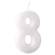 swieczka na tort cyferka 8 rozowy brokat biala amscan 6 5 cm