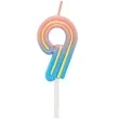 swieczka na tort cyferka 9 neon ombre godan