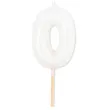 swieczka na tort cyfra 0 bialy perlowy givi 8 cm