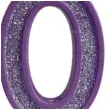 swieczka na tort cyfra 0 brokat fioletowa guirca 4 cm