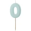 swieczka na tort cyfra 0 niebieski partydeco 10 cm