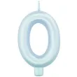 swieczka na tort cyfra 0 niebieski perlowy givi 9 cm