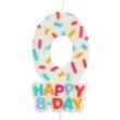 swieczka na tort cyfra 0 sprinkles folat 11 cm