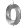 swieczka na tort cyfra 0 srebrna jix 12 cm