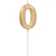 swieczka na tort cyfra 0 zlota folat 14 5 cm
