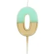 swieczka na tort cyfra 0 zloto niebieska folat 5 cm