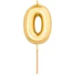 swieczka na tort cyfra 0 zloty metalik givi 8 cm