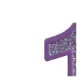 swieczka na tort cyfra 1 brokat fioletowa guirca 4 cm