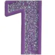 swieczka na tort cyfra 1 brokat fioletowa guirca 4 cm
