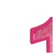 swieczka na tort cyfra 1 brokat rozowa guirca 4 cm