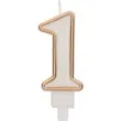 swieczka na tort cyfra 1 chique gold folat 9 cm