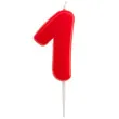 swieczka na tort cyfra 1 glober czerwona dekora 5 5 cm