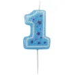 swieczka na tort cyfra 1 niebieskie gwiazdki ravi