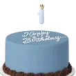 swieczka na tort cyfra 1 w koronie blekitna partydeco 9 5 cm