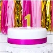 swieczka na tort cyfra 1 zlota brokatowa partydeco 7 cm