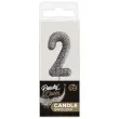 swieczka na tort cyfra 2 brokat piker czarny godan 11 5 cm
