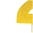 swieczka na tort cyfra 2 brokat zolta guirca 4 cm