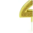 swieczka na tort cyfra 2 brokatowa zlota jix 12 cm