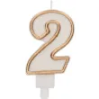 swieczka na tort cyfra 2 chique gold folat 9 cm