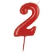 swieczka na tort cyfra 2 czerwona dekora 5 5 cm