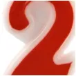 swieczka na tort cyfra 2 czerwona tamipol 7 5 cm