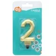 swieczka na tort cyfra 2 diament zlota godan 7 6 cm