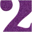 swieczka na tort cyfra 2 fioletowa brokatowa givi 9 5 cm